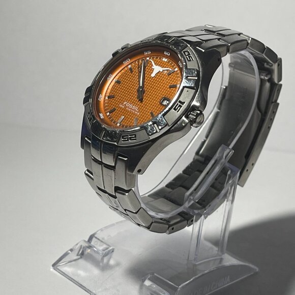 Texas Longhorns NCAA Stainless-Steel Men's Watch by Fossil NEW (RARE) - Picture 3 of 9